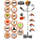 Eısenn German Ef-990 15 Pcs Full Set Yan Tipi Benzinli Tırpan +Toprak Eşeleme+Akrobat Çapa Roket Başlık