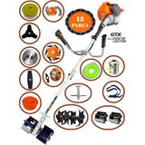 Eisenn German POWER-F15 453 Seri Yan Tırpan+ Akrobat Çapalama + Toprak Eşeleme 15 Parça Full Set - Renk