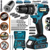 Eisenn Germany 013 Hero 258 Vf Kömürsüz Motor Metal Mandren 2 Akülü Darbeli 90 Parça Matkap