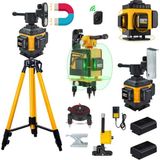 Eisenn Germany Kumandalı Mıknatıslı 12 Köşe Artı Lazer Terazi Distomat Yeşil Çizgi 2 Akülü 360 Derece + 1.5 mt Tripod Ayak 40 mt Menzil