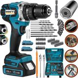 Eisenn Germany Technology Blue Kömürsüz BLX-Motor 328 Vf 20 Ah Çift Akülü Vidalama Üniversal Soket Hediyeli Metal Mandren Matkap
