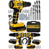 Eisenn Germany Technology S - Welly 58 V 6 Ah Darbeli Metal Şanzıman Çift Akülü Vidalama Matkap 27 Pcs Set