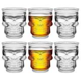eispap Kafatası Atış Bardakları 50 ml Shot Bardakları 6'lı Set Dondurucu Güvenli Shot Bardakları Kafatası Hediyeleri veya Kafatası Süsü için Kafatası Atış Camı Tasarımı Kafatası Cam Seti