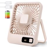 EITVLAGE Küçük Masa Fanı, Taşınabilir USB Şarj Edilebilir, 2000mAh Pil ve LCD Ekranlı Eğilebilir Katlanabilir Kişisel Mini Fan, Güçlü Rüzgar, Ultra Sessiz, Ofis, Ev, Kamp için 5 Hız Modu