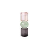 Eja International Kristal Mum Tutucu, Şeftali, Yeşil, Füme, 16,5X6 Cm