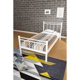 Ejder Metal Tek Kişilik Ferforje Metal Karyola- (Yataksız) - 90 x 200 cm - Beyaz
