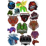 Ejderha Dragon Sticker Set 13 Parça Telefon, Tablet, Defter, Laptop Sticker