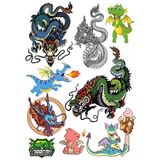 Ejderha Dragon Sticker Set-5 10 Parça Telefon, Tablet, Defter, Laptop Sticker