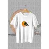 Ejderha Yumurtası Yazılı Baskılı Beyaz Oversize T-Shirt