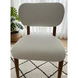 Ejmel A Kalite Elma Sandalye Kılıfı Bohem Sandalye Kılıfı Esnek Kumaş Lastikli Model Alt-Üst 2 Parça - 50 x 52 cm - Açık Krem