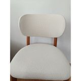 Ejmel A Kalite Elma Sandalye Kılıfı Bohem Sandalye Kılıfı Esnek Kumaş Lastikli Model Alt-Üst 2 Parça - 50 x 52 cm - Beyaz - Krem