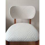 Ejmel A Kalite Elma Sandalye Kılıfı Bohem Sandalye Kılıfı Esnek Kumaş Lastikli Model Alt-Üst 2 Parça - 50 x 52 cm - Krem