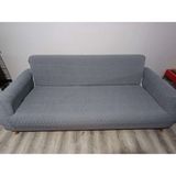 ejmel jakar koltuk örtüsü çekyat kılıfı kanepe örtüsü 3lü esnek lastikli çizgili desen - 180 x 230 cm - Antrasit