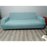 ejmel jakar koltuk örtüsü çekyat kılıfı kanepe örtüsü 3lü esnek lastikli çizgili desen - 180 x 230 cm - Mint Yeşili