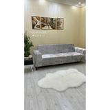 Ejmel Kadife Lastikli Koltuk Örtüsü Kanepe Kılıfı Çekyat Örtüsü Esnek - 230 x 180 cm - Açık Gri