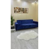 Ejmel Kadife Lastikli Koltuk Örtüsü Kanepe Kılıfı Çekyat Örtüsü Esnek - 230 x 180 cm - Petrol Mavi