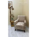 Ejmel Kadife Lastikli Koltuk Örtüsü Kanepe Kılıfı Çekyat Örtüsü Esnek - 60 x 90 cm - Vizon
