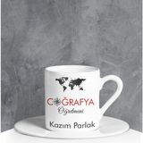 Ejoya 90689 Kişiye Özel Coğrafya Öğretmeni Türk Kahvesi Fincanı