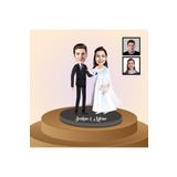 Ejoya 91312 Kişiye Özel Karikatürlü Gelin ve Damat Ahşap Biblo