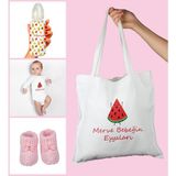 Ejoya Bebeklere Özel Çantasında Kişiye Özel Zıbın Biberon ve Patik Bebek Hediye Seti 109785