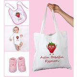 eJOYA Bebeklere Özel Çantasında Kişiye Özel Zıbın Önük Ve Patik Bebek Hediye Seti 109777