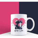 Ejoya Kişiye Özel Aşık Kediler Temalı Kupa Bardak 85729 - Pembe