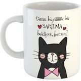 Ejoya Kişiye Özel Büyük Bir Sarılma Bekliyor Temalı Kupa Bardak 80338 - Siyah