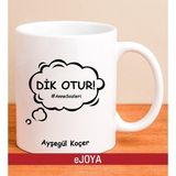Ejoya Kişiye Özel Dik Otur Kupa Bardak 80097 - Siyah