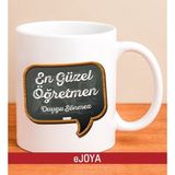 Ejoya Kişiye Özel En Güzel Öğretmen Kupa Bardak 79960 - Beyaz