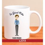 Ejoya Kişiye Özel En Güzel Polis Kupa Bardak 79974 - Mavi