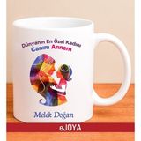 Ejoya Kişiye Özel En Özel Kadın Temalı Kupa Bardak 80063 - Mor