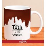 Ejoya Kişiye Özel En Tatlı Arkadaşım Kupa Bardak 79968 - Kahverengi