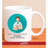 Ejoya Kişiye Özel Erkek Veteriner Temalı Kupa Bardak 80017 - Mavi