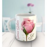 Ejoya Kişiye Özel Gonca Gülüm Temalı Kupa Bardak 80729 - Pembe