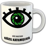 Ejoya Kişiye Özel Göz Doktoru Temalı Kupa Bardak 81462 - Siyah