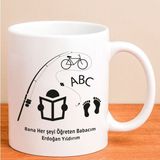 Ejoya Kişiye Özel Her Şeyi Öğreten Baba Kupa Bardak 80206 - Siyah