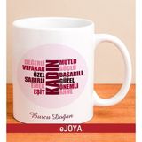 Ejoya Kişiye Özel Kadın Temalı Kupa Bardak 80041 - Pembe