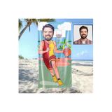 EJOYA Kişiye Özel Karikatür Fotoğraflı Taraftar Basketbolcu Plaj Ve Spor Havlusu, 115069