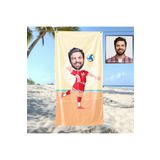 EJOYA Kişiye Özel Karikatür Fotoğraflı Valeybolcu Plaj Ve Spor Havlusu 115055