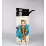 Ejoya Kişiye Özel Karikatür Tasarım Özel Koruma Kılıflı Cam Matara 95965