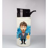Ejoya Kişiye Özel Karikatür Tasarım Özel Koruma Kılıflı Cam Matara 95976