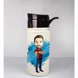 EJOYA Kişiye Özel Karikatür Tasarım Özel Koruma Kılıflı Cam Matara 95980