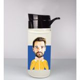 Ejoya Kişiye Özel Karikatür Tasarım Özel Koruma Kılıflı Cam Matara 96001