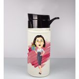 Ejoya Kişiye Özel Karikatür Tasarım Özel Koruma Kılıflı Cam Matara 96003