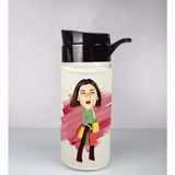Ejoya Kişiye Özel Karikatür Tasarım Özel Koruma Kılıflı Cam Matara 96045