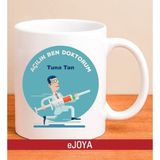 Ejoya Kişiye Özel Koşan Doktor Temalı Kupa Bardak 80006 - Mavi