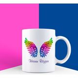 Ejoya Kişiye Özel Melek Kanadı Kupa Bardak 85701 - Pembe
