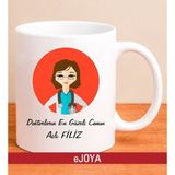 Ejoya Kişiye Özel Mesajlı Kadın Doktor Kupa Bardak 79990 - Kırmızı