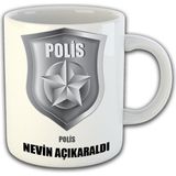 Ejoya Kişiye Özel Polis Temalı Kupa Bardak 81474 - Gri
