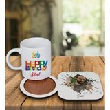 Ejoya Kişiye Özel Tasarım Kupa Bardak ve Fotoğraflı Ahşap Bardak Altlığı 99251 - Beyaz